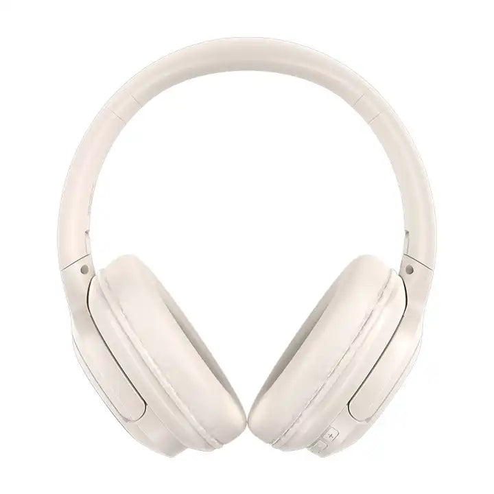USAMS YH21 neckband Headphone Wireless Bluetooth Earphone Noise Cancelling Stereo Over Ear Headphone Studio Headphone beige