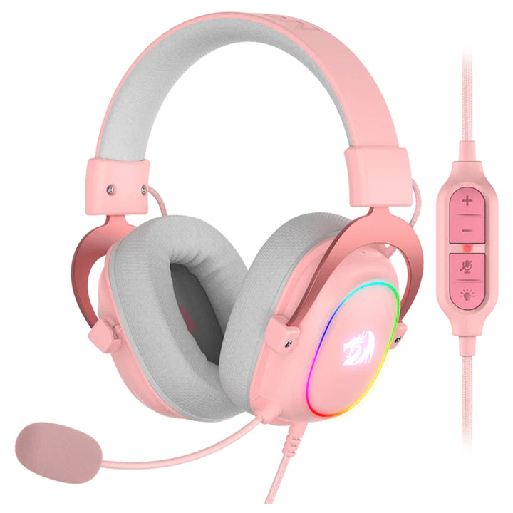 RedragH510 ZEUS Pink Wired Gaming Headphone 7.1 Surround Detachable Microphone