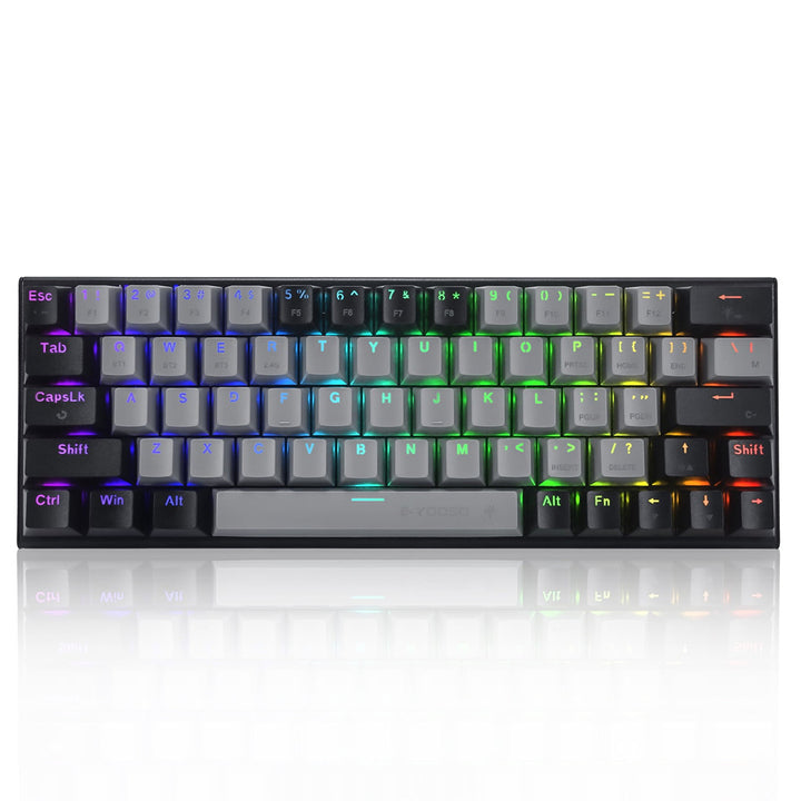 E-YOOSO Z-11 Gray Black Tri-Mode RGB Mechanical Keyboard With Red Switch