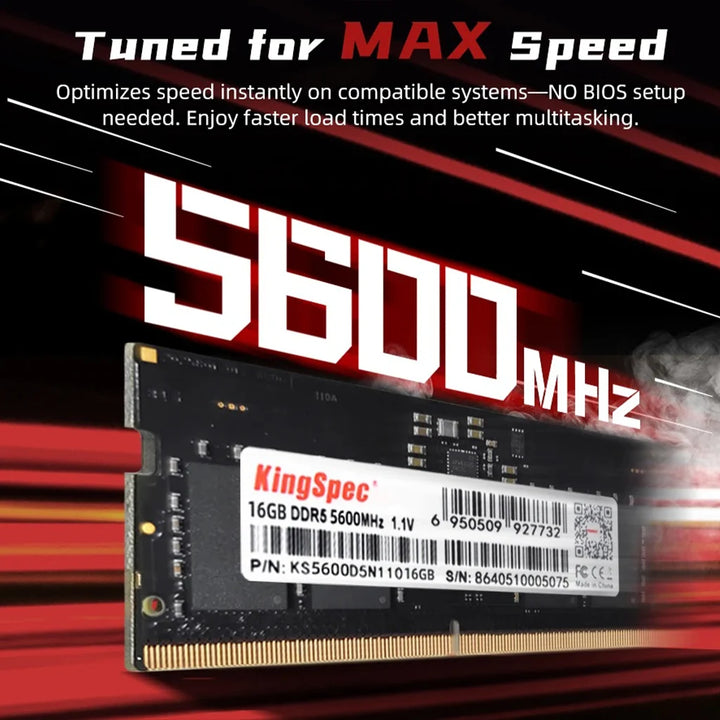 KingSpec 16GB DDR5 Desktop 5600 MHz SODIMM Memory