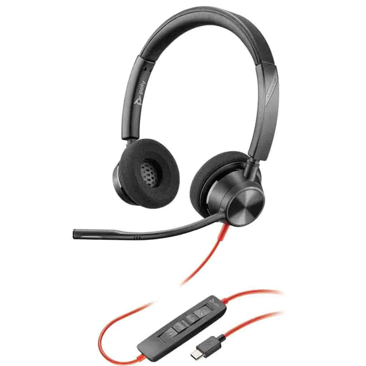 Poly Blackwire 3320 Wired Headset Type-C and USB-A Dual Connectors