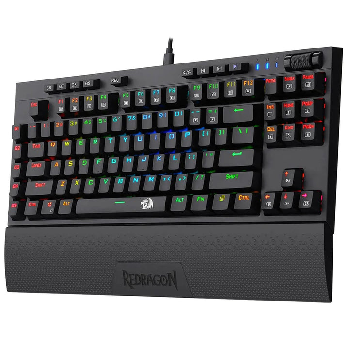 Redragon K588 Broadsword RGB Mechanical Keyboard with customizable backlighting and ergonomic design
