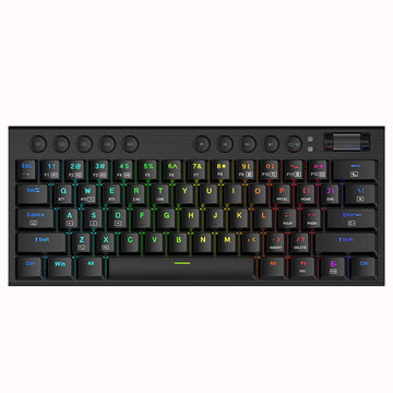 Redragon K632 Black Pro RGB Mechanical Gaming Keyboard featuring vibrant RGB lighting, round shape media controls & macros keys 