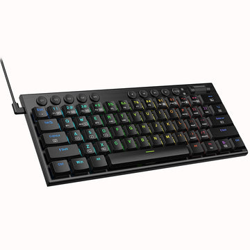  Redragon K632 Black RGB Mechanical Keyboard showcasing key illumination, round Macro function keys and a wired connection