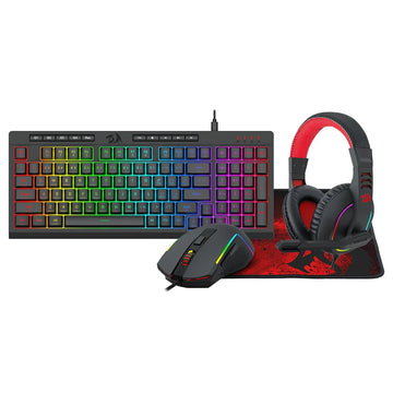 Redragon S148 Combo Gaming keyboard, mouse, and headset set on a white background