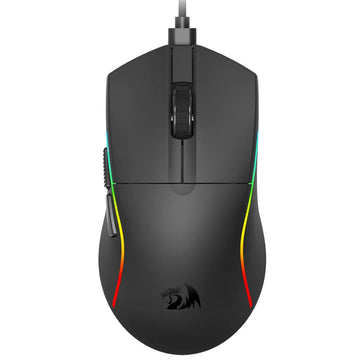 Redragon M816 Black gaming mouse with RGB lighting on a white background