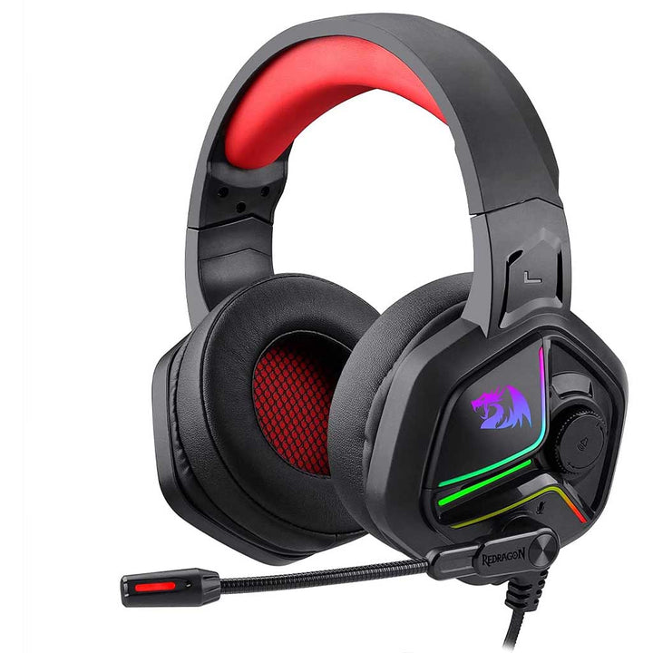 Gaming headset with RGB lighting on a white background