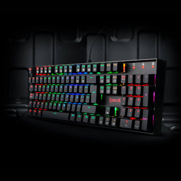 Redragon K551 MITRA RGB wired mechanical keyboard, display the entire 104-key layout, including the numpad with colorful RGB effects
