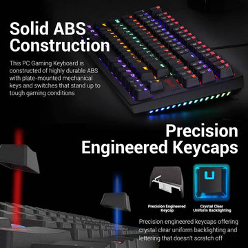 Redragon K552-BB 2 Combo Keyboard with vibrant RGB backlighting & double injector keycaps offering crystal clear uniform backlighting