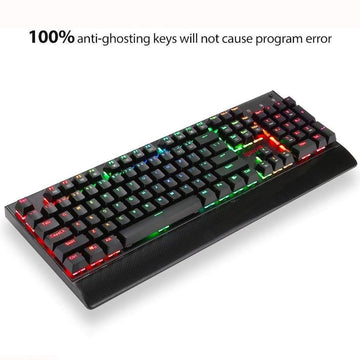 Redragon K557 Kala RGB Backlit Wired Gaming Keyboard with 100% anti-ghosting keys and dynamic RGB lighting