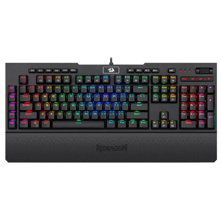 Redragon K586 keyboard with a standard layout, customizable RGB lighting & extra programmable keys for intense gaming sessions