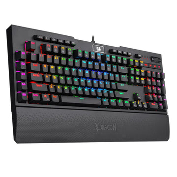 The Redragon K586 Brahma gaming keyboard's left side, showcasing its dedicated controls for enhanced gaming & productivity