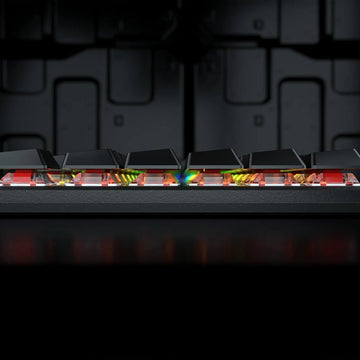 A performance-driven Redragon Shrapnel keyboard, featuring a minimalist design and brilliant RGB aesthetics