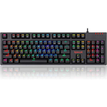 Mechanical keyboard with RGB lighting on a white background