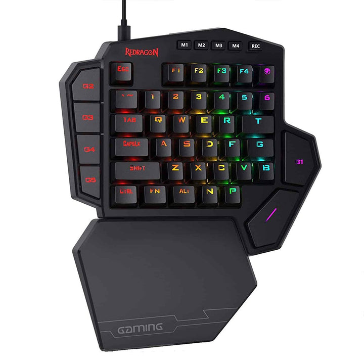 Gaming keyboard with RGB backlighting on a white background