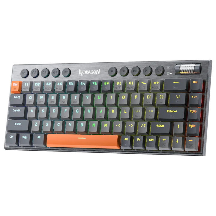 Redragon K609 Horus SE RGB Mechanical Keyboard with customizable macros keys and multi media buttons with volume wheel 