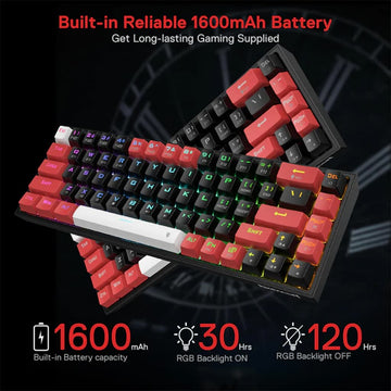 Redragon K631 Castor PRO RGB Gaming Keyboard with 1600mAh battery, 30 hours RGB backlight on and 120 Hours without RGB
