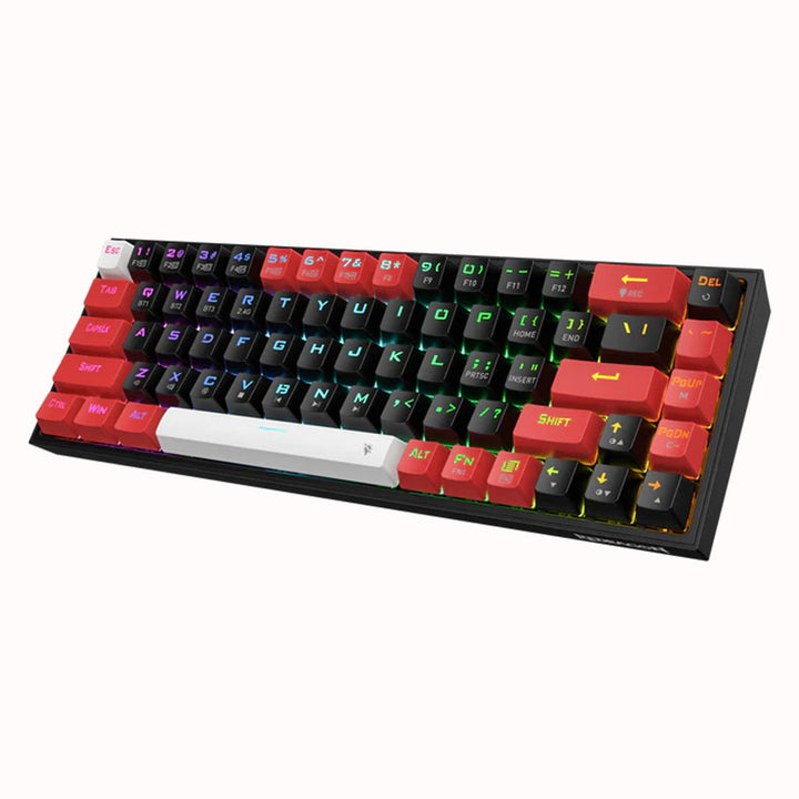 Ergonomic design of the Redragon K631 Castor PRO RGB Gaming Keyboard with vibrant keycaps and customizable lighting