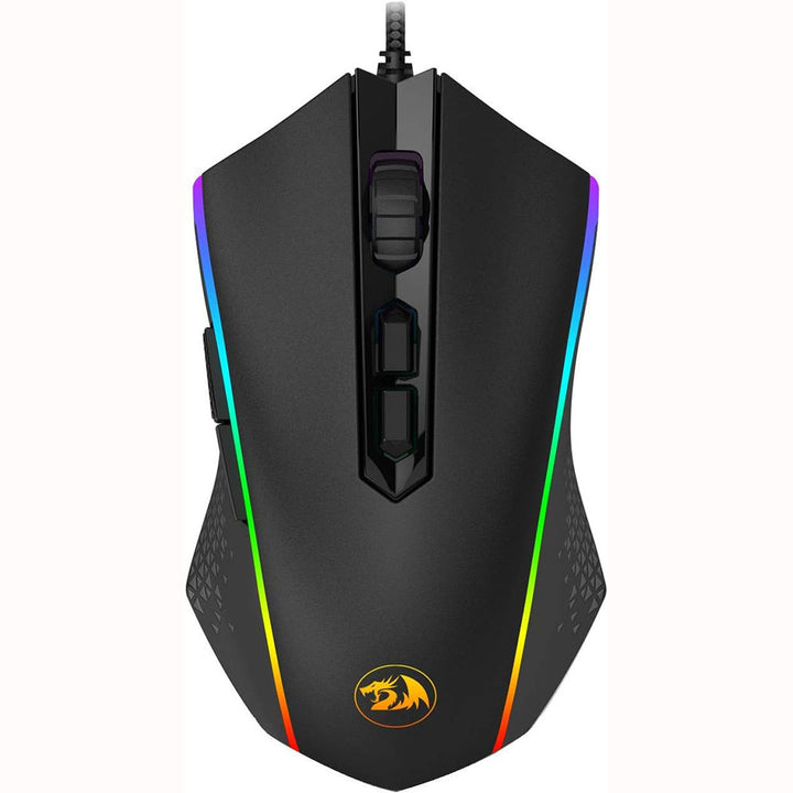 Gaming mouse with RGB lighting on a white background