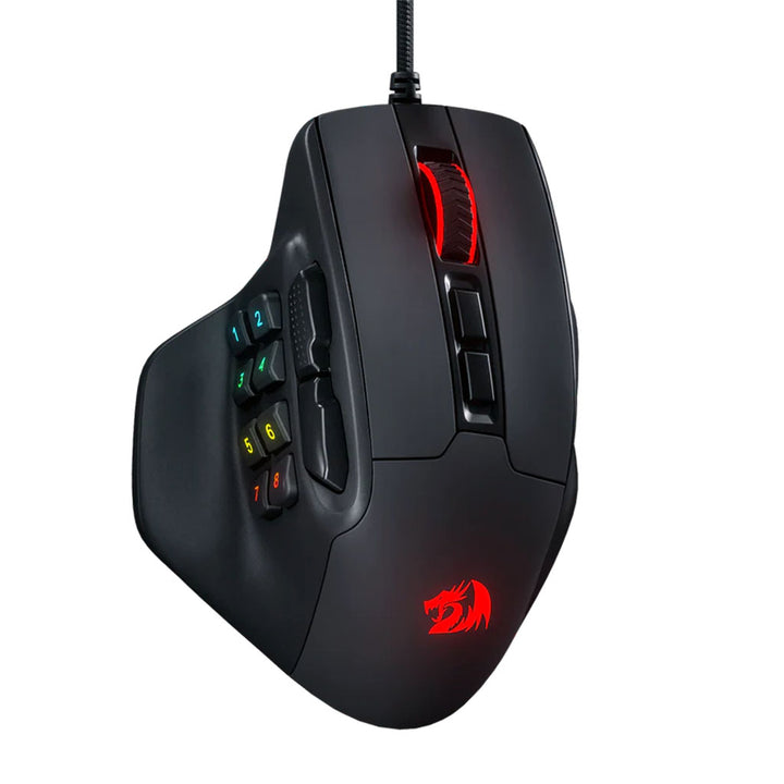 Gaming mouse with customizable buttons on a white background