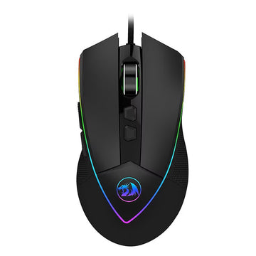 Gaming mouse with RGB lighting on a white background