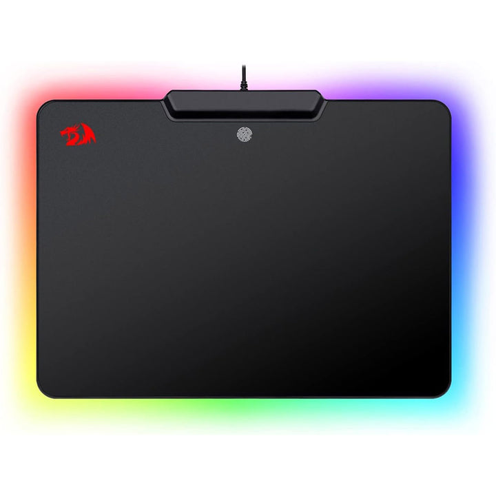 Gaming mouse pad with RGB lighting on a white background