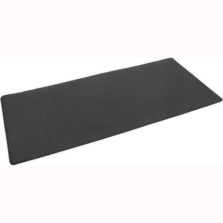 Black rectangular mat on a white background