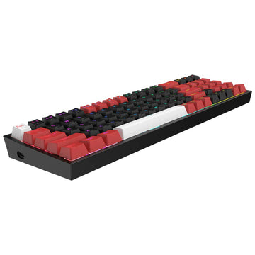 Redragon Pollux Pro K628 RGB Mechanical Keyboard, a wired/wireless gaming keyboard with red and black keycaps & customizable RGB