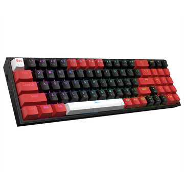Redragon Pollux Pro K628 RGB Mechanical Keyboard, shown from its left profile, highlighting its ergonomic design & compact form factor