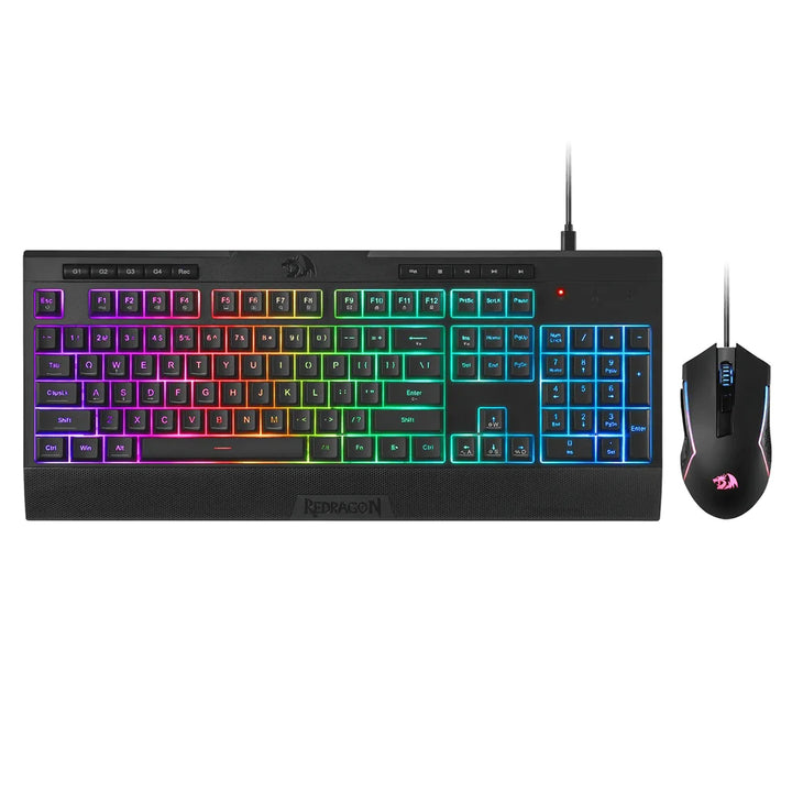 Redragon S151 Black Membrane Gaming Keyboard and Mouse Combo with RGB backlighting.