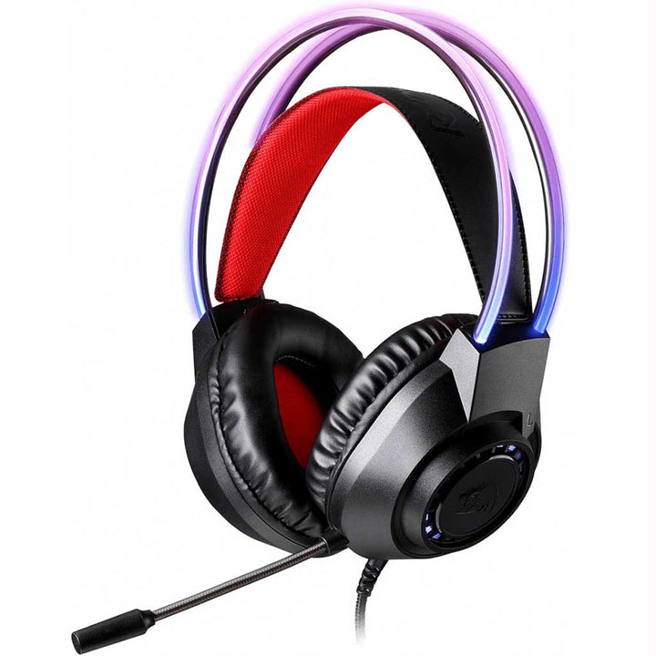 Gaming headset with RGB lighting on a white background