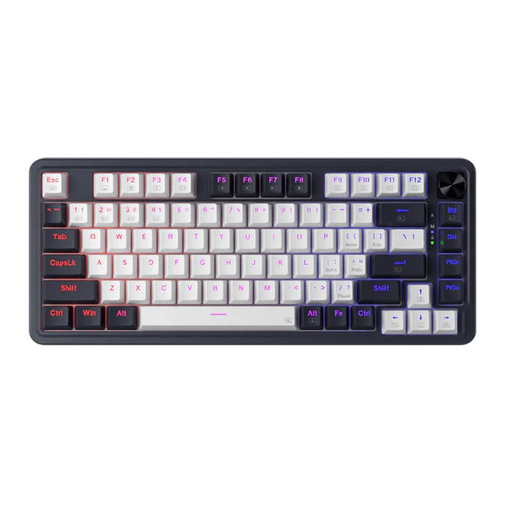 Redragon UCAL K673 Pro wireless gaming keyboard with a compact layout  a unique tri-color keycap design.