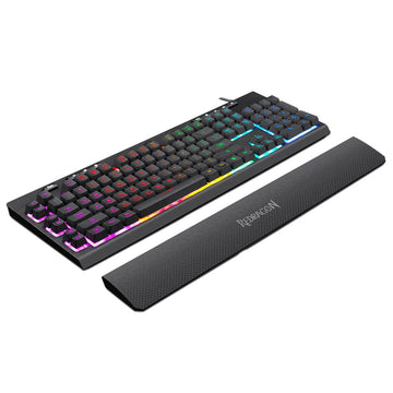 Redragon K512 Shiva RGB membrane gaming keyboard (black) with a detachable magnetic wrist rest for comfort and support