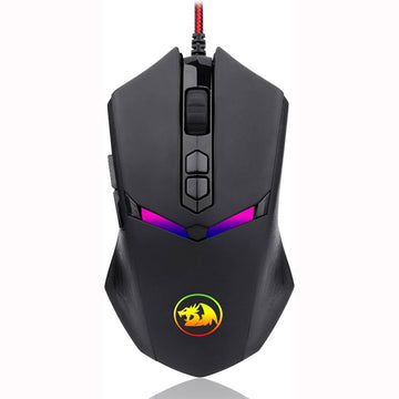 Wired Redragon M602-1 Nemeanlion 2 gaming mouse with ergonomic shape, vibrant RGB lighting, and braided cable