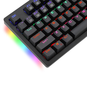 T-Dagger Bermuda T-TGK312 Mechanical Gaming Keyboard with colorful RGB backlit keys and rainbow lighting along the side