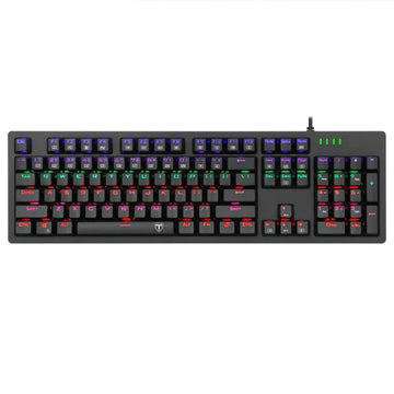 T-Dagger Bermuda T-TGK312 Mechanical Gaming Keyboard with RGB backlit keys in vivid purple, green, and red hues