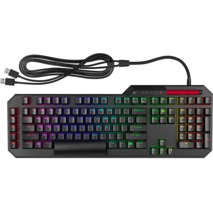 Omen by HP Sequencer RGB Mechanical Optical Gaming Keyboard 10X Faster Blue Switch Volume Roller Bar Anti Ghosting
