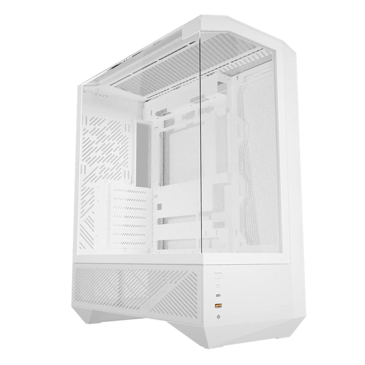 DarkFlash DY460 White Compact 3-Sided Tempered Glass PC Case