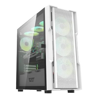 DarkFlash DK431 RGB Mid-Tower ATX Pc Case - White (PK)