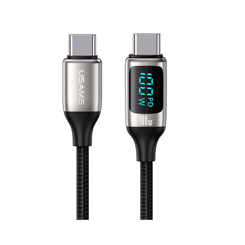 USAMS US-SJ546 U78 100W PD Type C To Type C Data Cable with Display