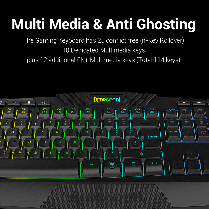 Redragon S101-3 RGB Gaming Keyboard and Mouse Combo