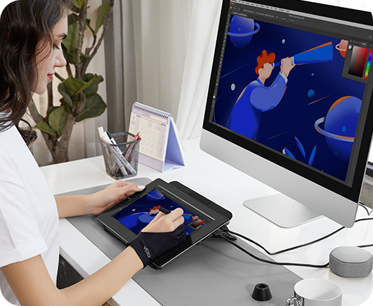 VEIKK VK2200 Pro Graphic Monitor Drawing Tablet with Screen with 8192 Passive Pen and Adjustable Stand, Drawing Pen Display Compatible with Windows  MacChrome Linux OS