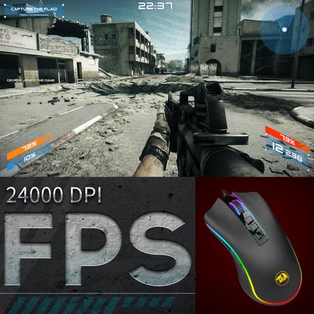 Redragon M711-FPS-1 Cobra Flawless sensor RGB Gaming Mouse