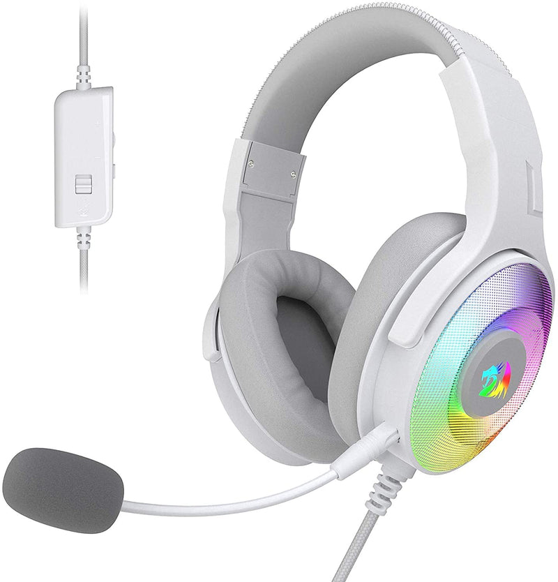 Redragon H350 White Pandora RGB Wired Gaming USB Headphone