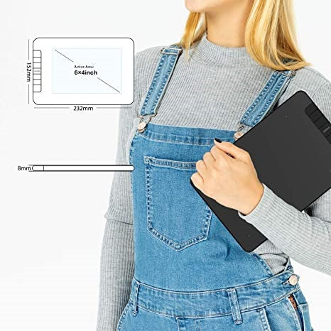 VEIKK VK640 Drawing Tablet 6 x4 inch OSU Tablet with Battery-Free Stylus for Android,Windows and Mac OS,Support Tilt Function(8192 Level Pressure)