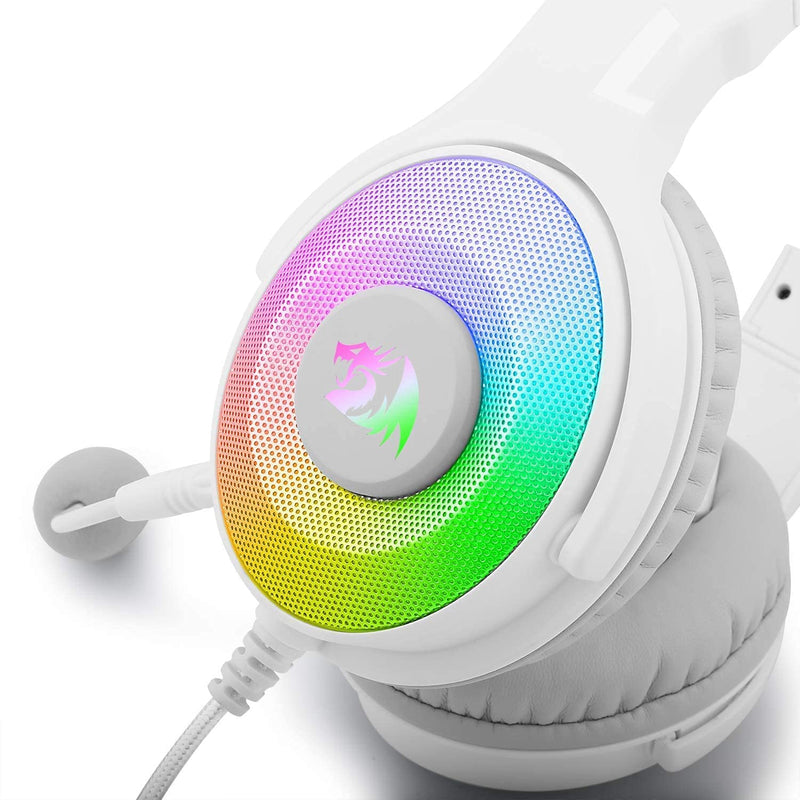 Redragon H350 White Pandora RGB Wired Gaming USB Headphone