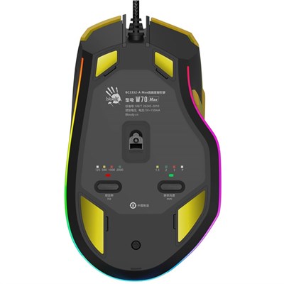 Bloody W70 Max RGB Gaming Mouse Punk Yellow