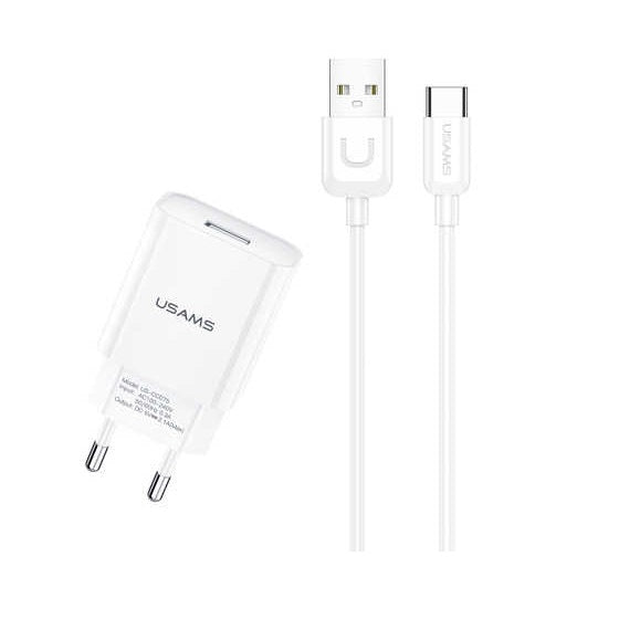 USAMS T21 Charger Kit T18 USB charger + Type-C Cable Set