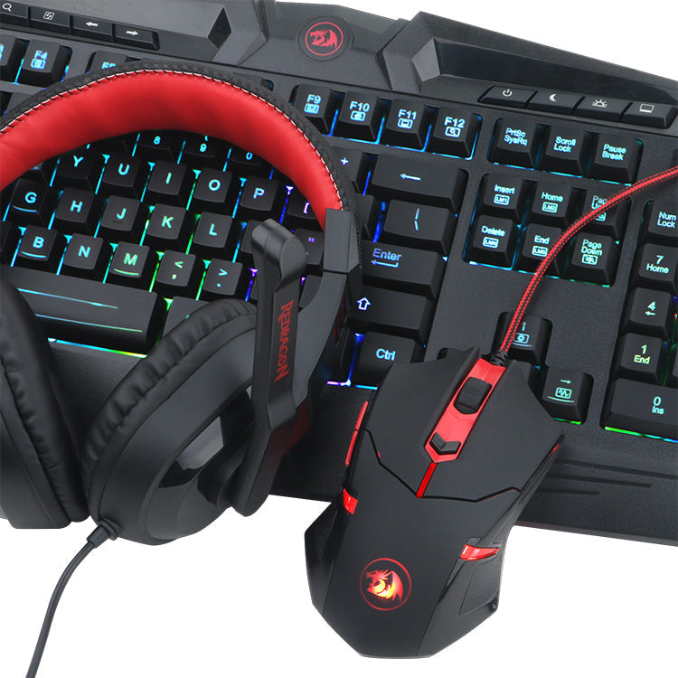 Redragon S101-BA-2 Wired Gaming Keyboard, Mouse, Headphone, Mousepad Combo Set (4 In 1)