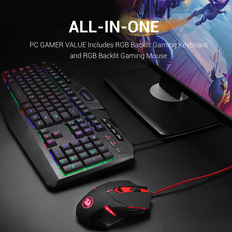 Redragon S101-3 RGB Gaming Keyboard and Mouse Combo